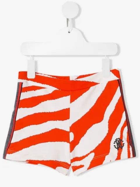 Roberto Cavalli Junior pantalones cortos de tejido jersey con estampado Zebra