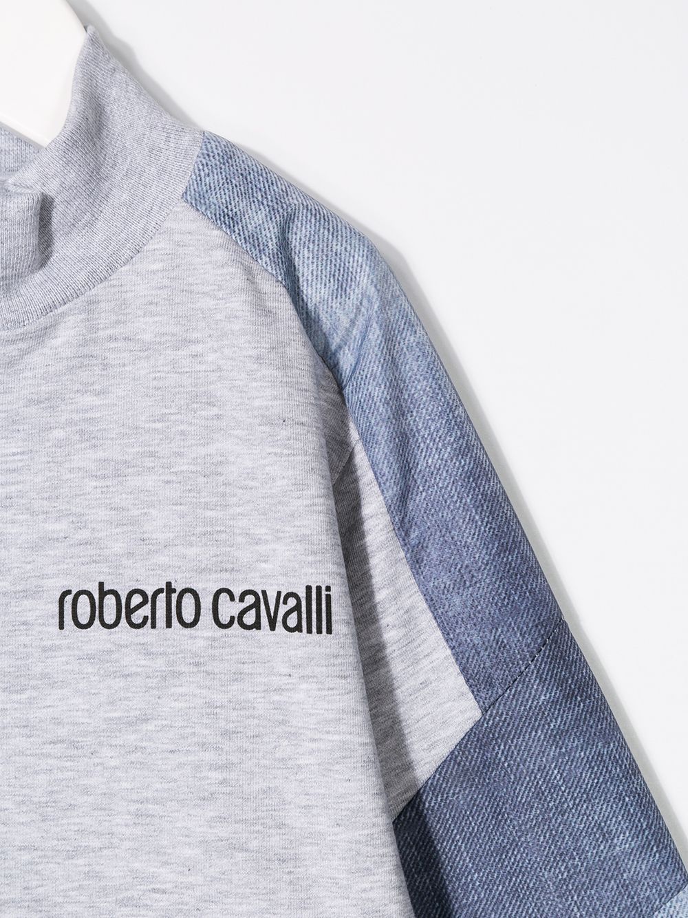 фото Roberto cavalli junior спортивная куртка со вставками из денима