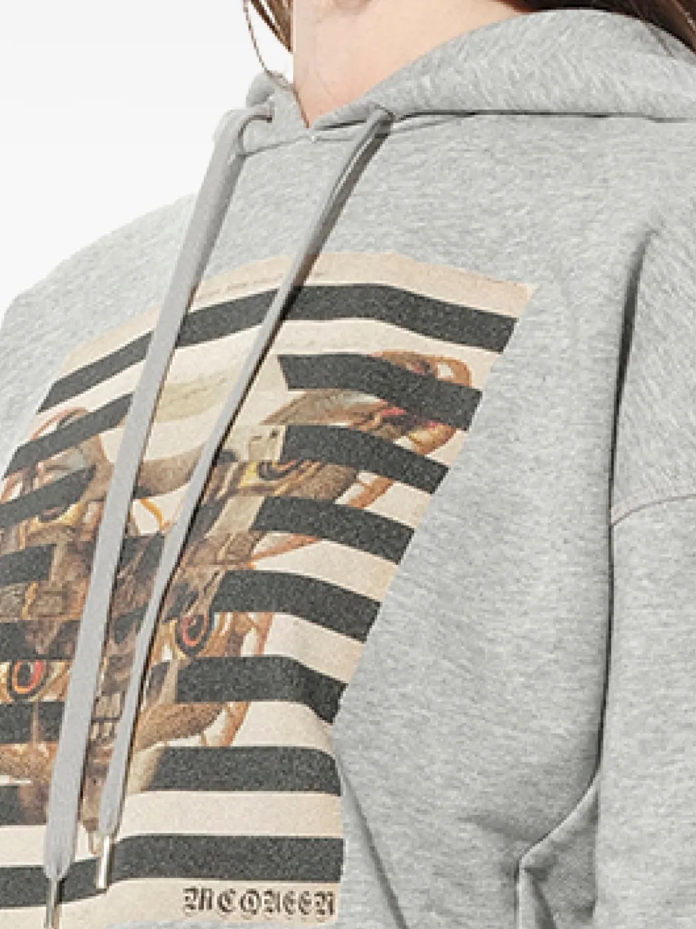 Alexander McQueen hoodie met vlinder en doodskop print Grijs