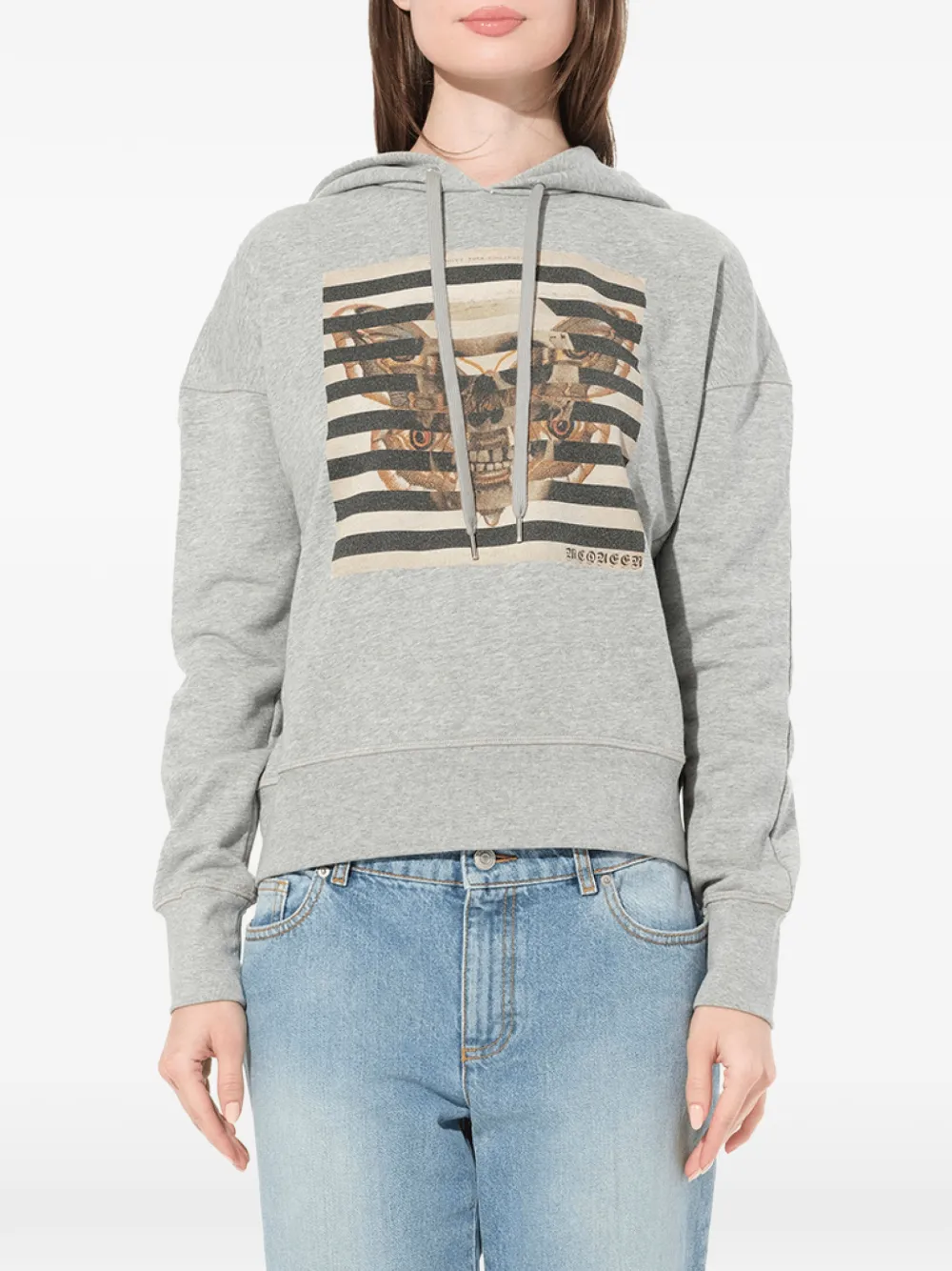 Alexander McQueen Kapuzenpullover mit Print - Grau