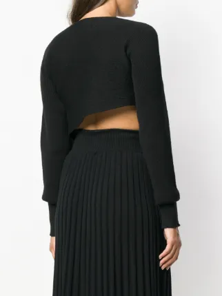 asymmetrical knit crop-top展示图