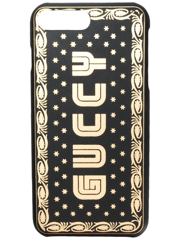 Shop Black Metallic Gucci Guccy Iphone 8 Plus Case With Express Delivery Farfetch