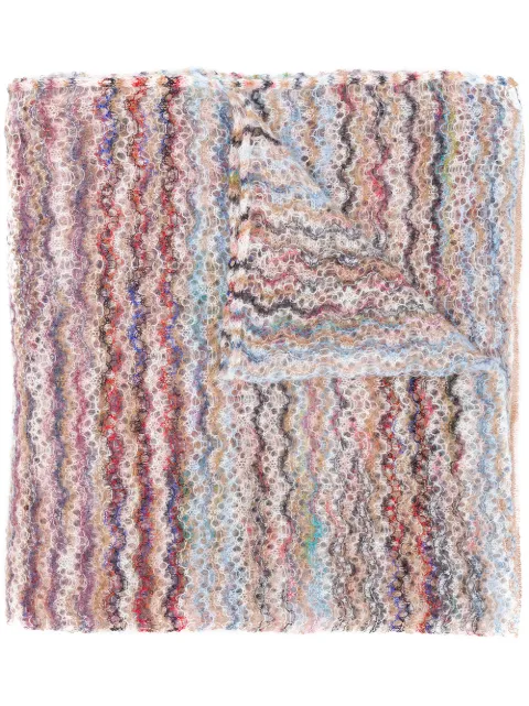 MISSONI MISSONI WAVE PATTERN SCARF - NEUTRALS