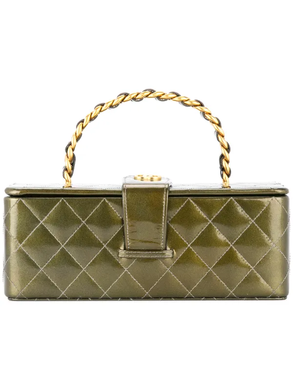 Chanel Pre-owned 1994-1996 Quilted CC Vanity Handbag in Green