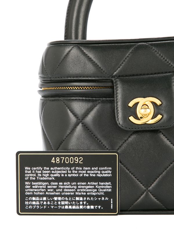CHANEL Pre-Owned CHANEL Quilted Cosmetic Vanity Hand Bag - Farfetch