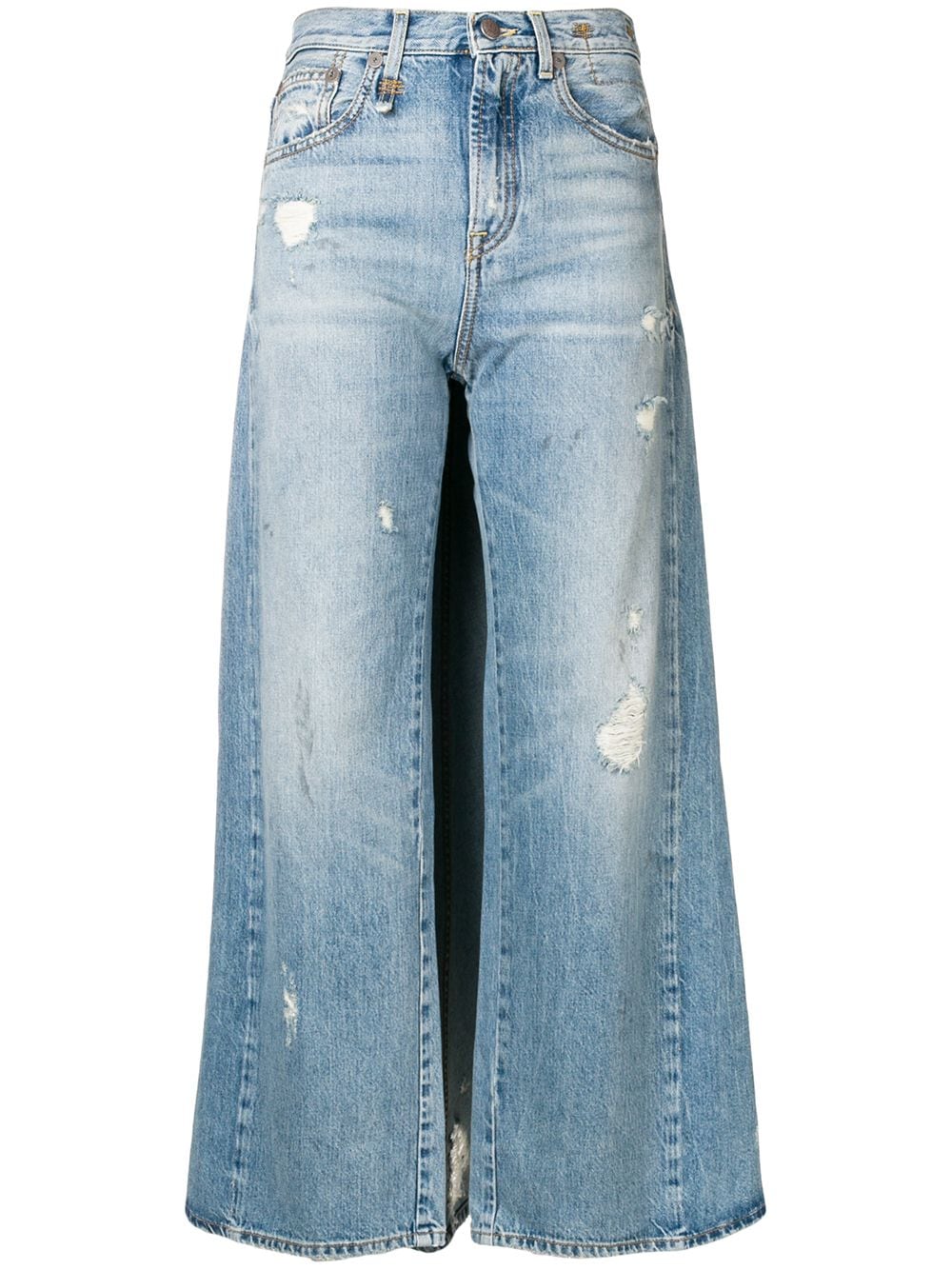 фото R13 джинсы с панелями в стилистике юбки