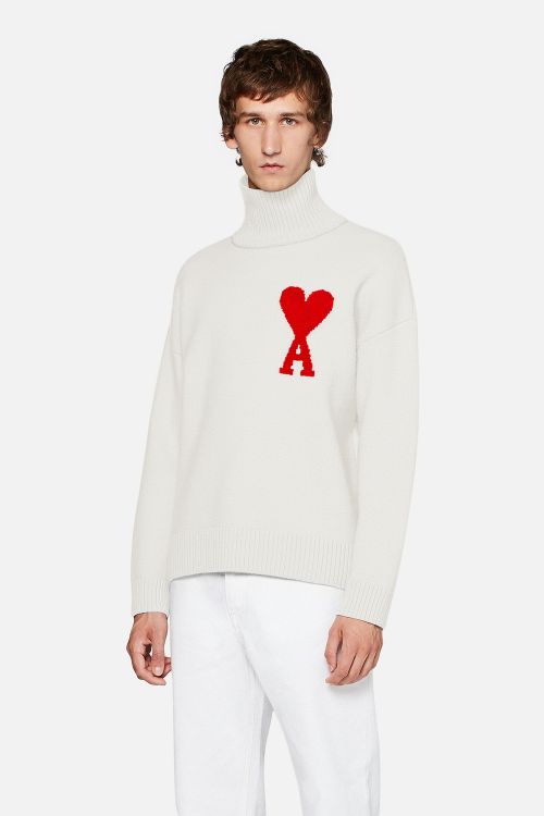 white jumper roll neck