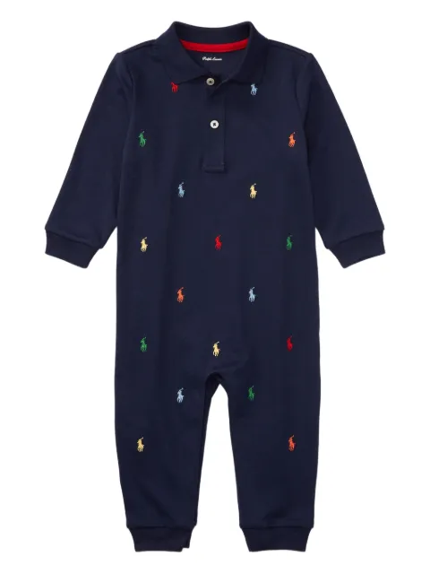 POLO RALPH LAUREN KIDS logo embroidered rompers