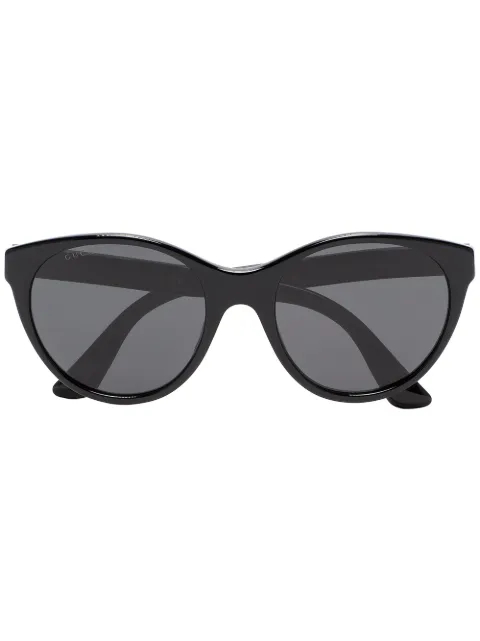 GUCCI BLACK CURVED CAT EYE SUNGLASSES