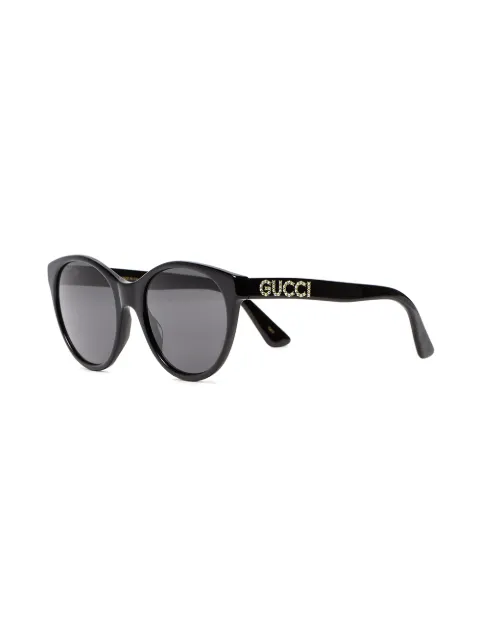 GUCCI BLACK CURVED CAT EYE SUNGLASSES