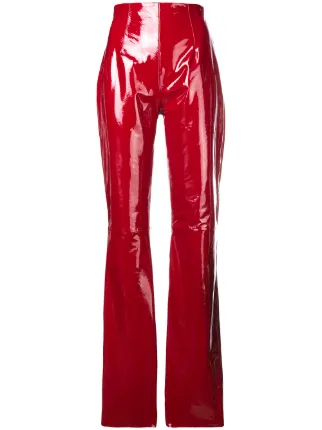 flared vinyl trousers