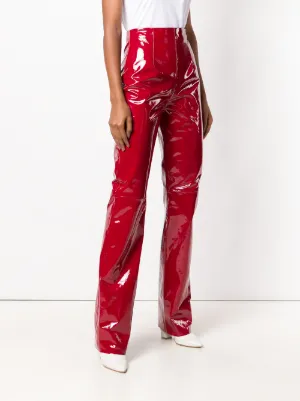 flared vinyl trousers
