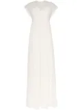 Giambattista Valli cap sleeve lace insert empire line maxi dress - White