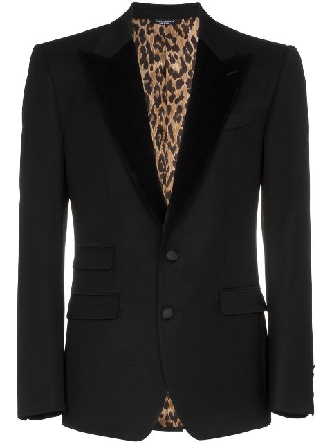 leopard print lined blazer