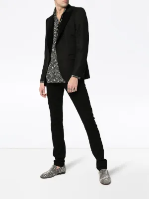blazer forrado con motivo de leopardo