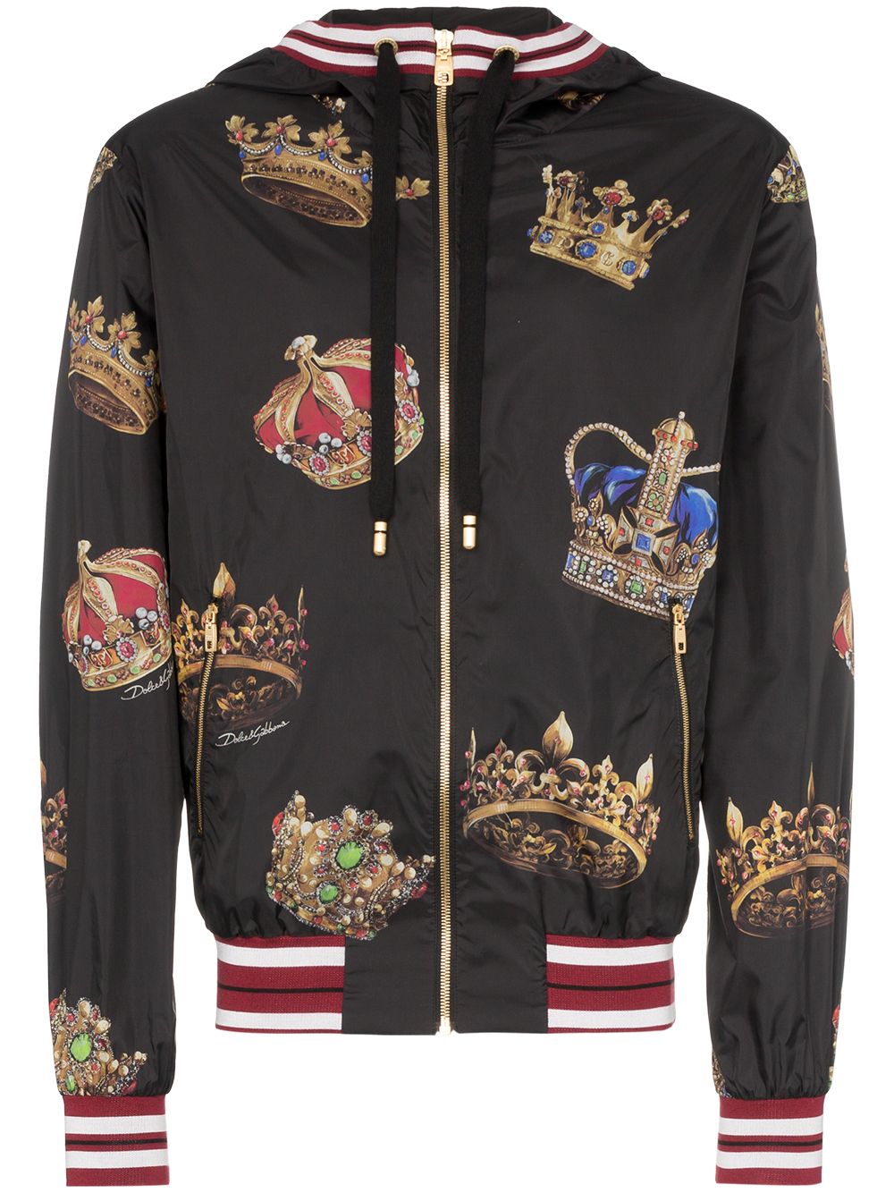 фото Dolce & Gabbana спортивная куртка с капюшоном и принтом