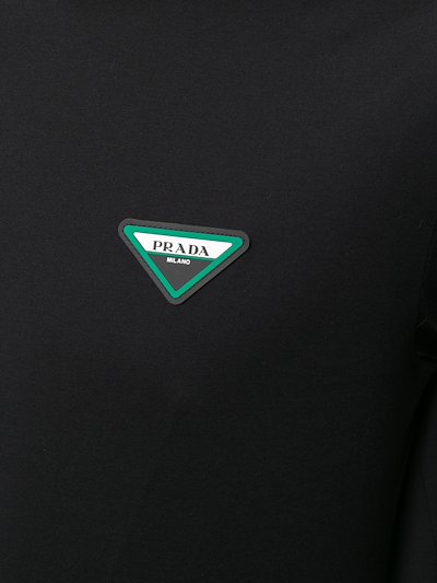 Prada Logo triangle cotton T-shirt black | MODES Prada Logo triangle cotton T-shirt black | MODES