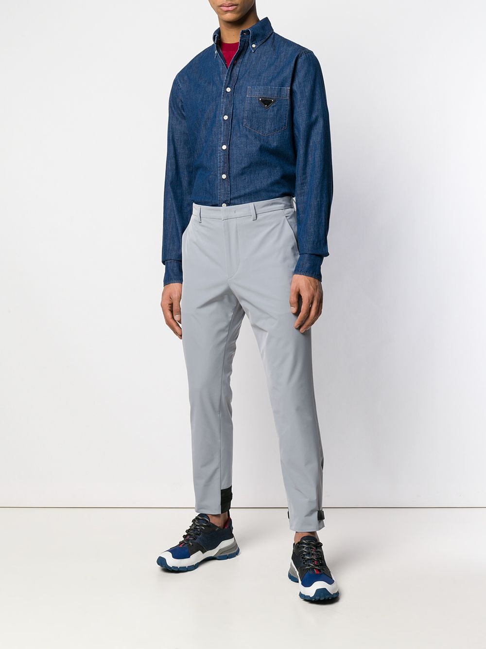 Prada Long Sleeved Button Up Denim Shirt - Farfetch