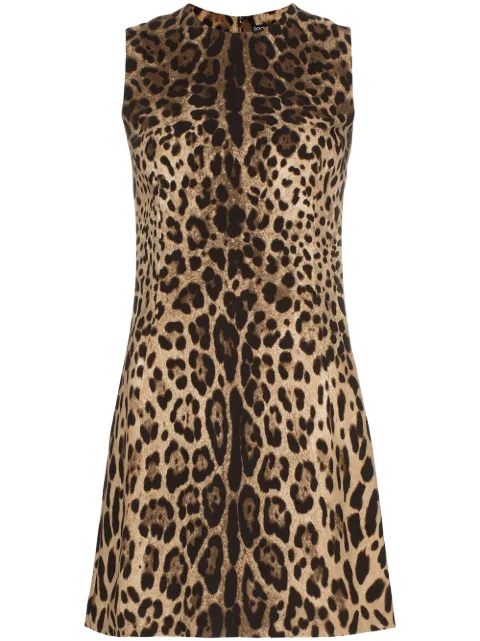 Dolce & Gabbana vestido corto con estampado de leopardo 
