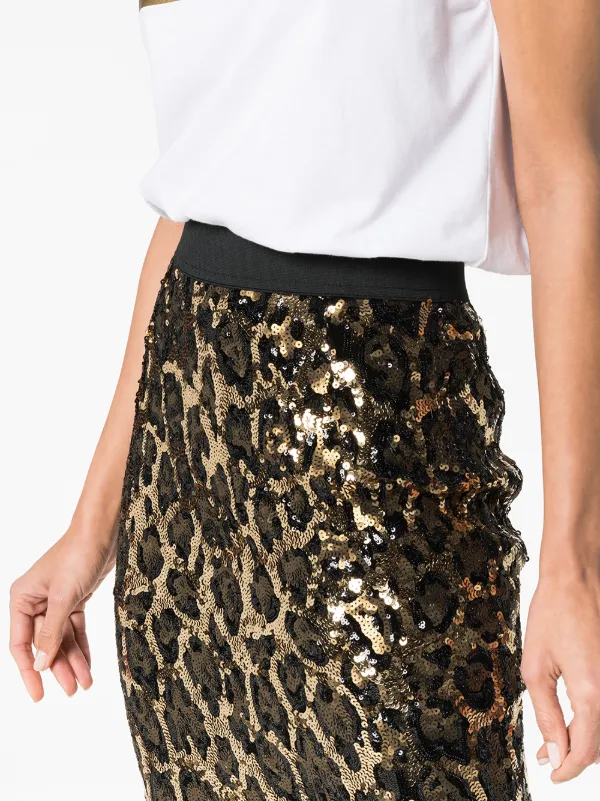 Sequin leopard mini skirt online