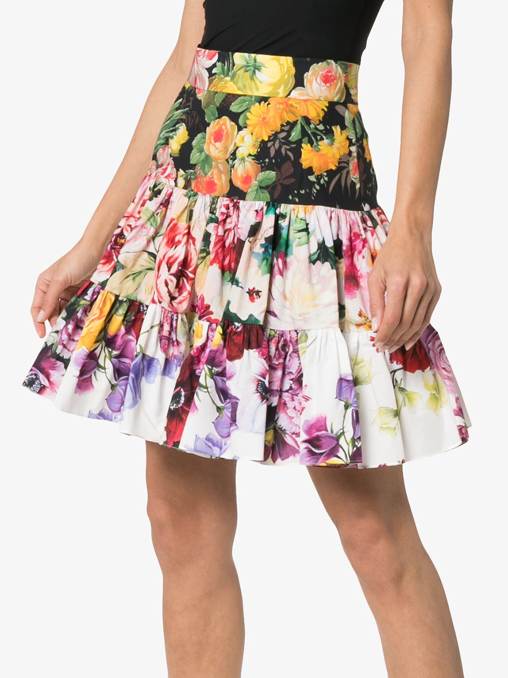 фото Dolce & Gabbana мини-юбка с цветочным принтом