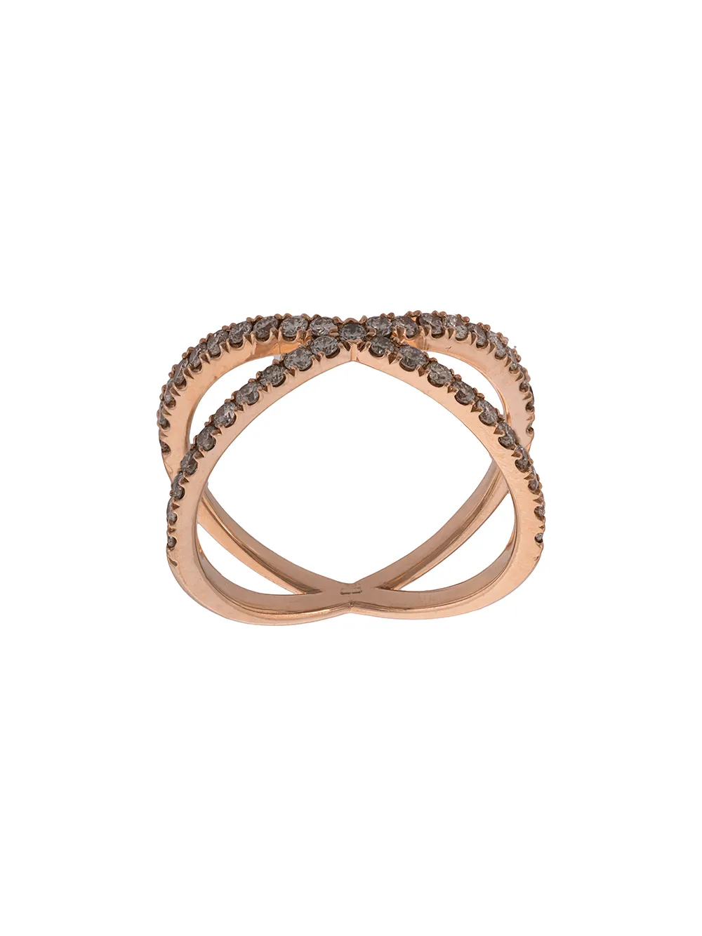 bague en or rose à design pavé de diamants