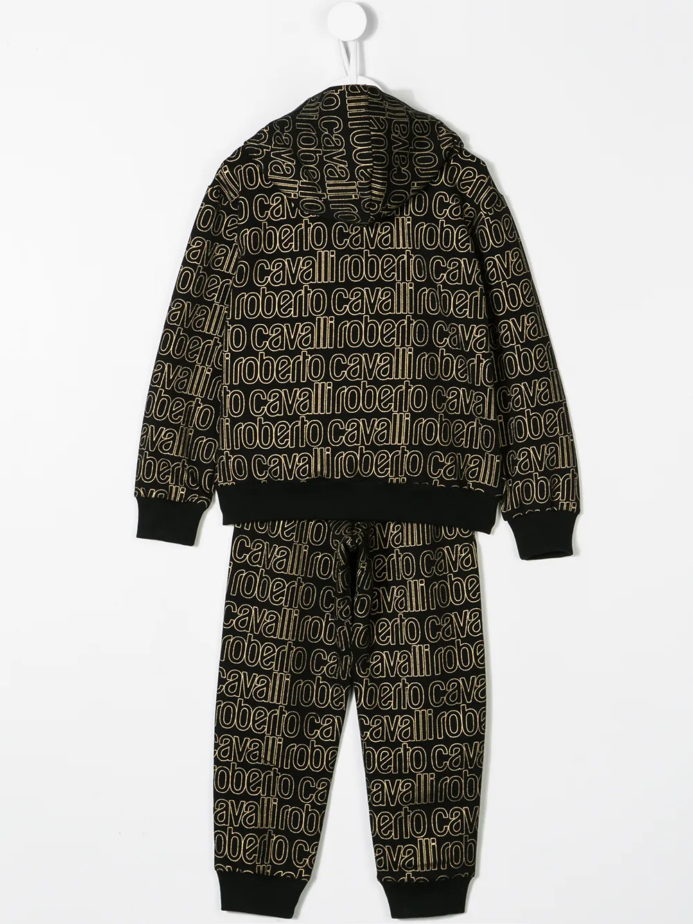 Roberto Cavalli Junior trainingspak met logoprint Zwart