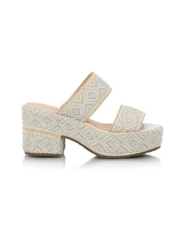 Flatform de couro com tiras