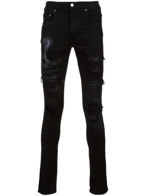 amiri jeans black snake