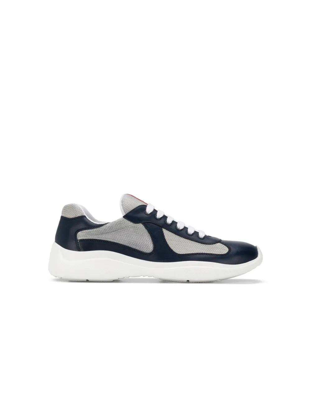 prada men's white americas cup patent leather sneakers