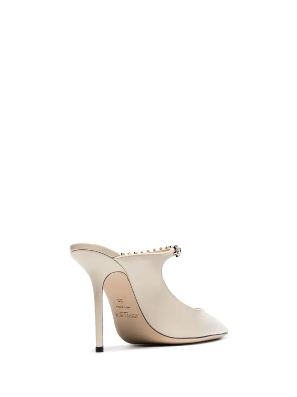 Bing 100 Patent Leather Mules in White - Jimmy Choo