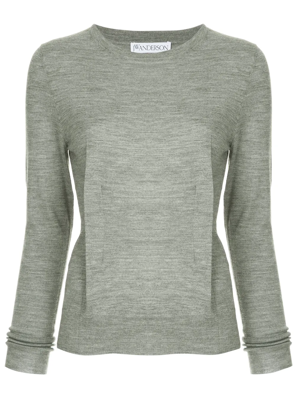 JW Anderson Maglione grigio chiaro mélange con pinces