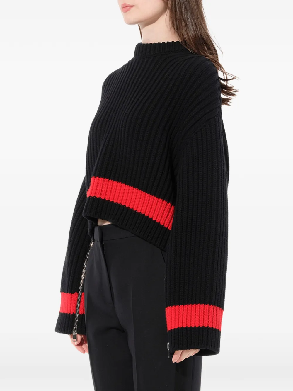  Alexander Mcqueen Pullover In Grobstrick   Schwarz 