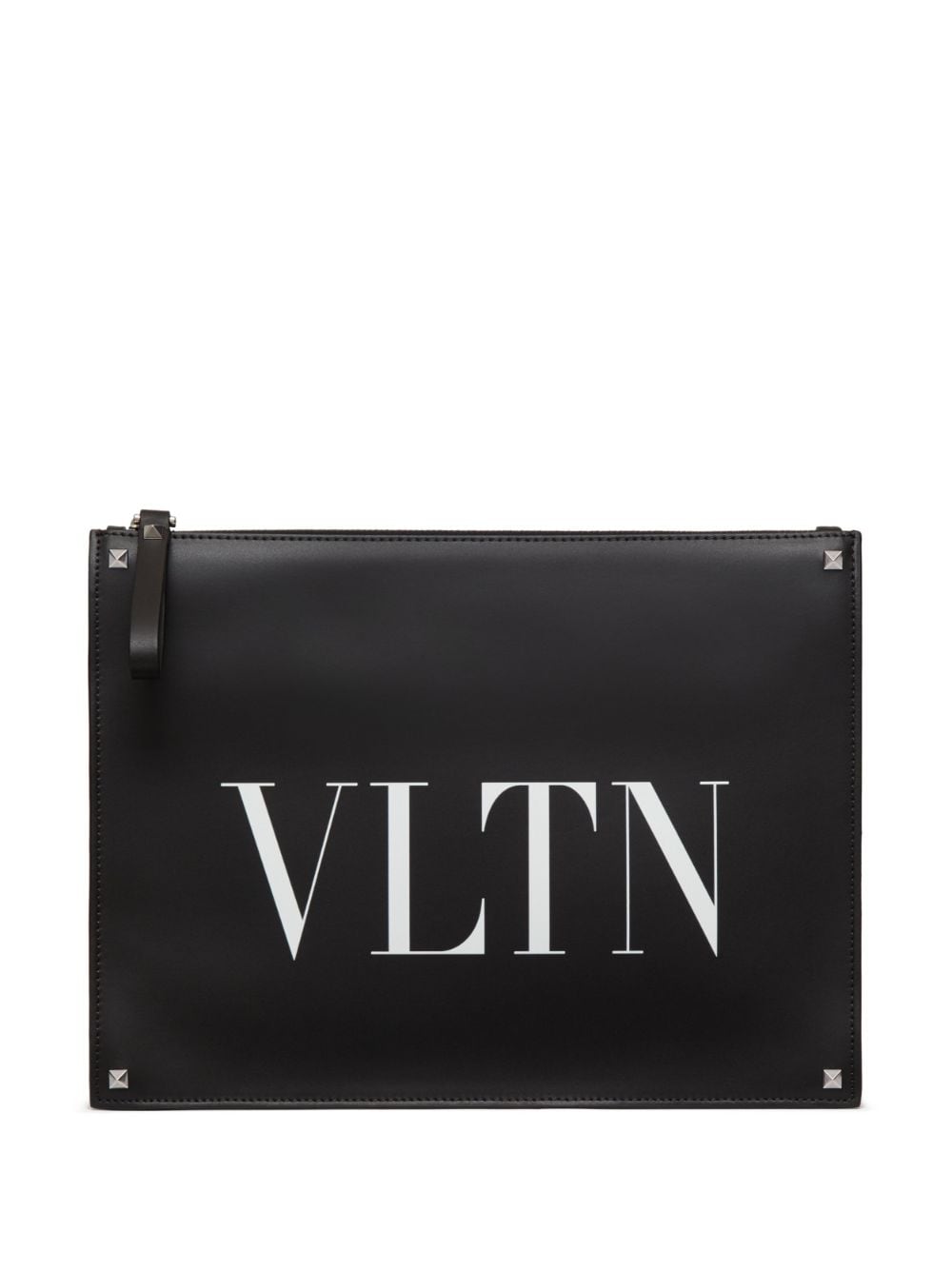 Shop Valentino Vltn Rockstud Clutch In Black