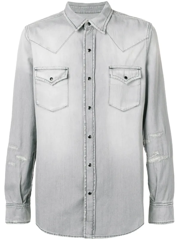 saint laurent western denim shirt