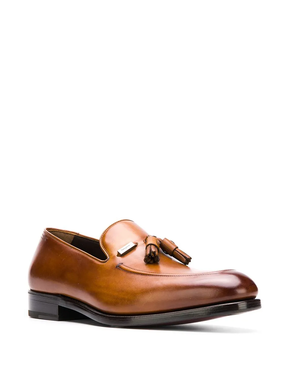 Ferragamo classic loafers met kwastje Bruin