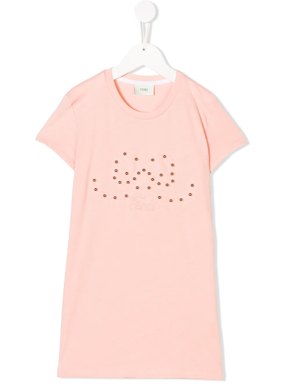 Fendi Kids футболка с вышивкой и бусинами Fendi Kids футболка с вышивкой и бусинами