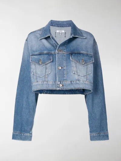 GANNI cropped denim jacket blue | MODES
