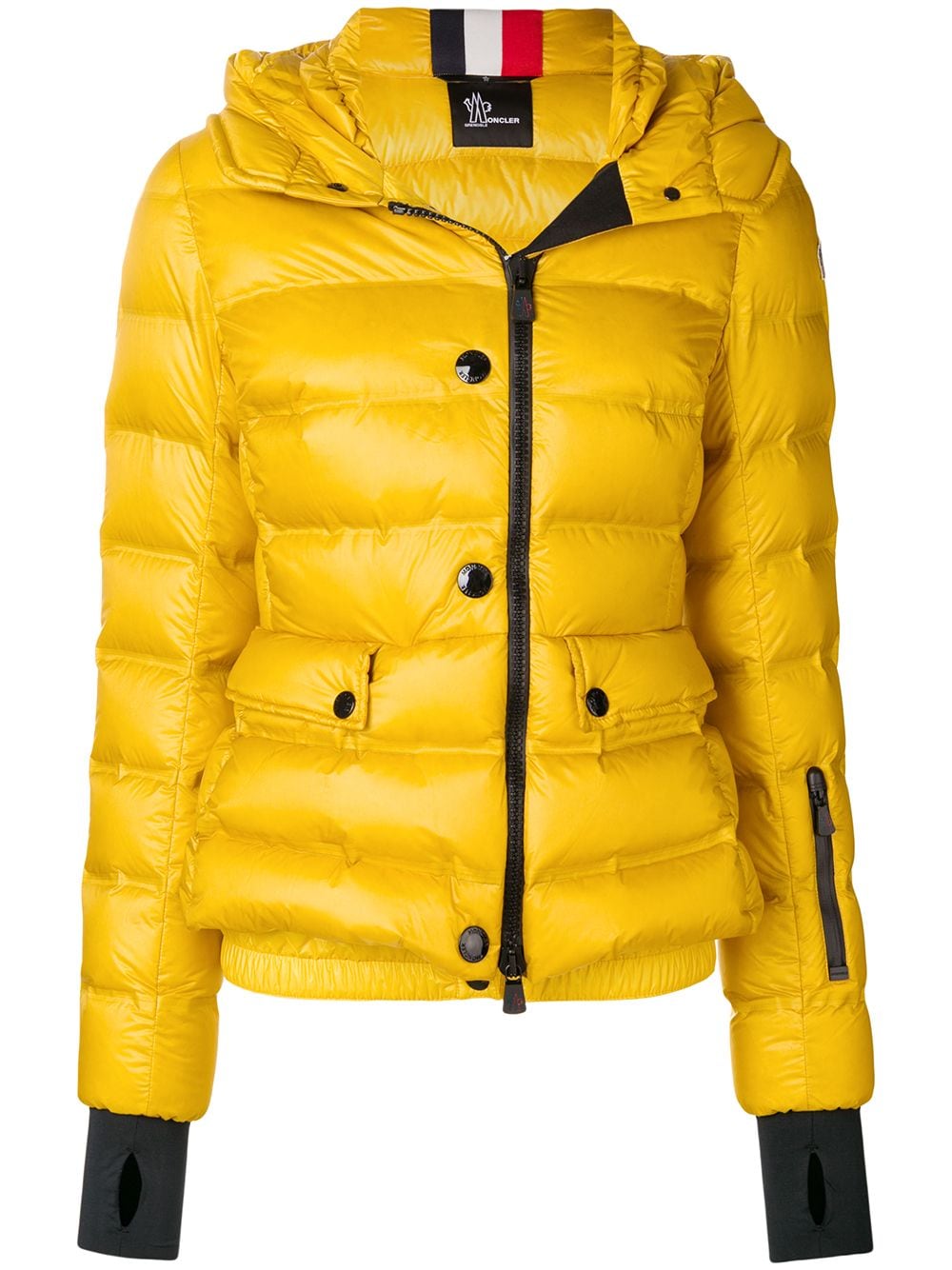 yellow moncler coat
