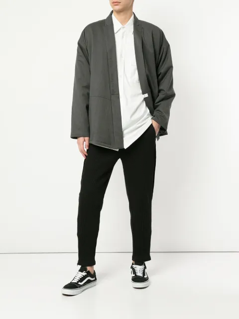 YOSHIOKUBO YOSHIOKUBO FRINGE TAPE SHIRTS - WHITE