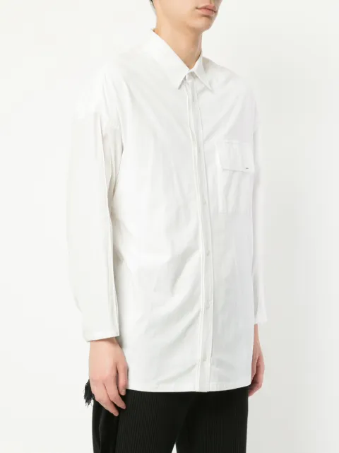 YOSHIOKUBO YOSHIOKUBO FRINGE TAPE SHIRTS - WHITE
