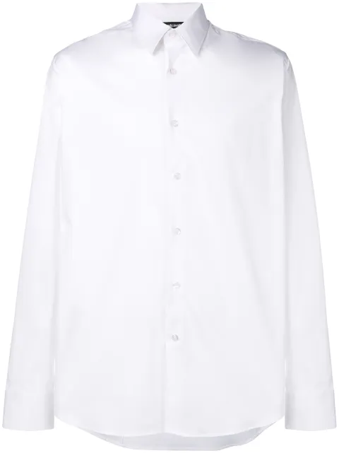 JUST CAVALLI JUST CAVALLI LONG-SLEEVE FITTED SHIRT - WHITE