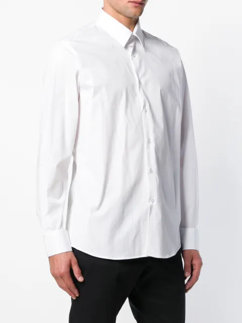 JUST CAVALLI JUST CAVALLI LONG-SLEEVE FITTED SHIRT - WHITE