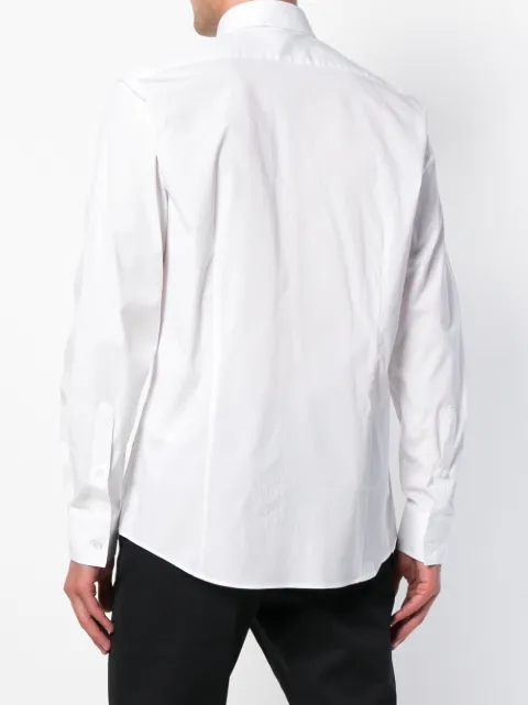 JUST CAVALLI JUST CAVALLI LONG-SLEEVE FITTED SHIRT - WHITE