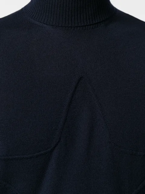 JUST CAVALLI JUST CAVALLI ROLL-NECK FITTED SWEATER - BLUE