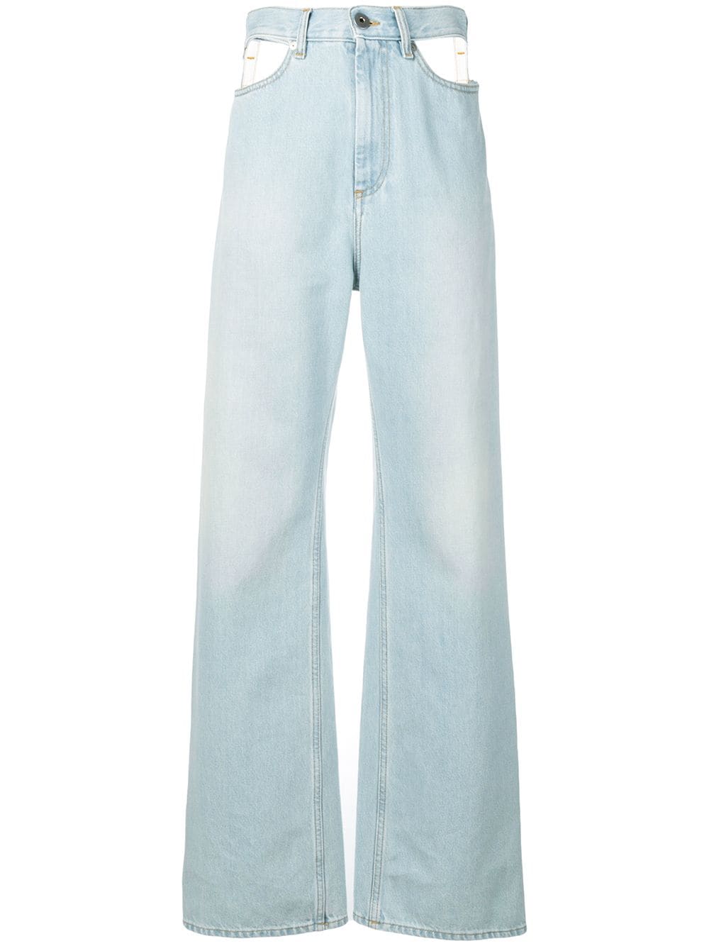 Jeans larghi in denim blue di Maison Margiela Donna Abbigliamento da Jeans da Jeans a zampa delefante 