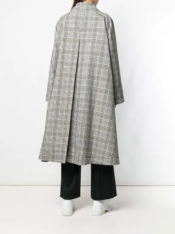 checked oversized coat