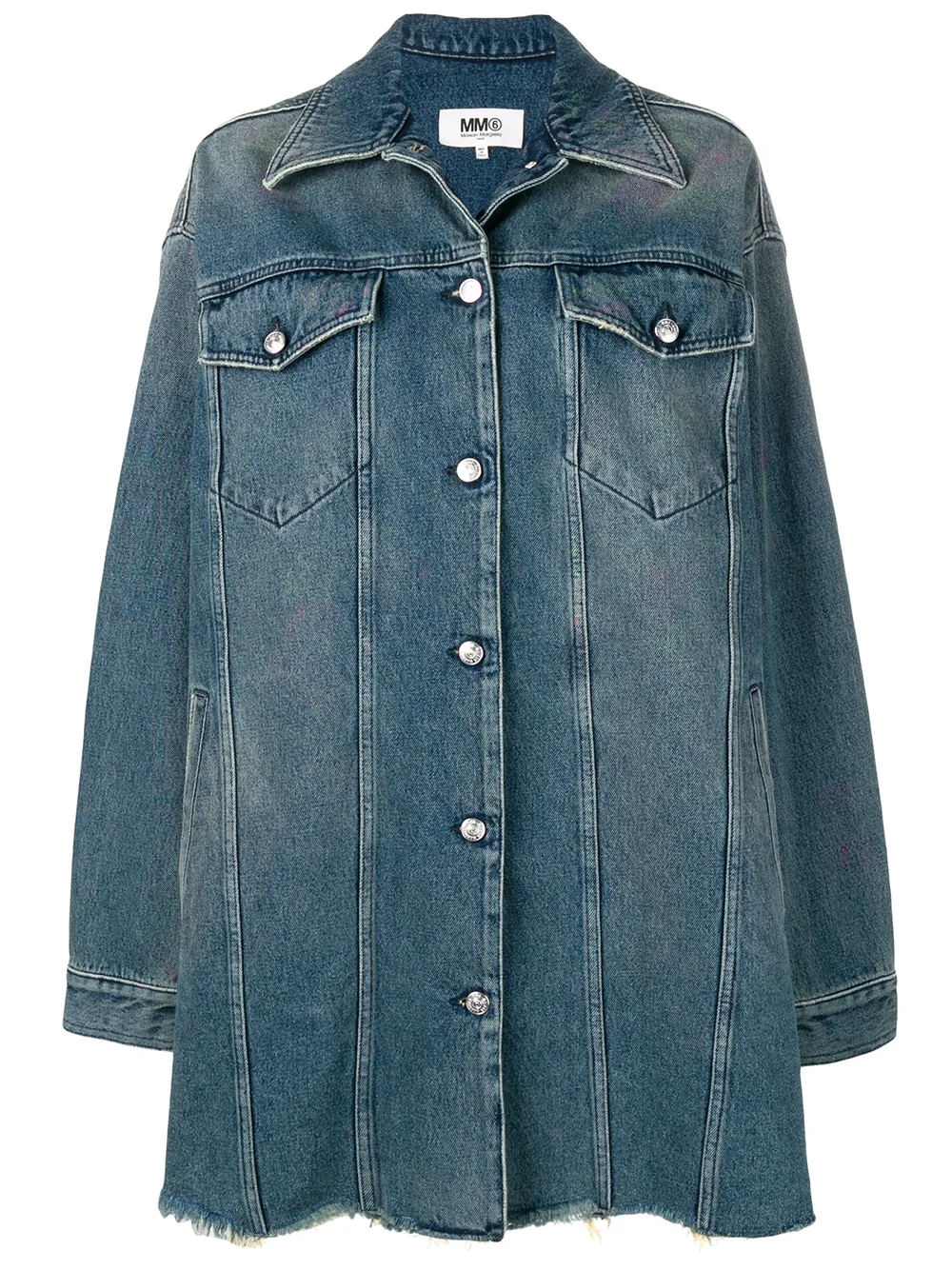 Mm6 Maison Margiela Jeans MM6 MAISON MARGIELA OVERSIZED-JEANSJACKE - BLAU