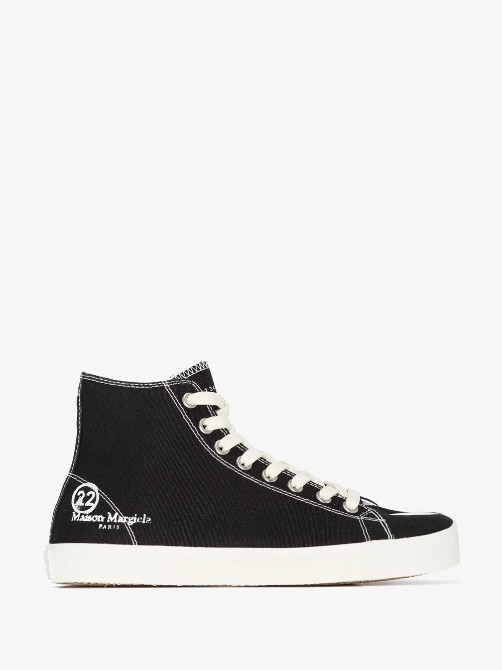 MAISON MARGIELA BLACK TABI HIGH TOP SNEAKERS,S58WS0111P187513308558