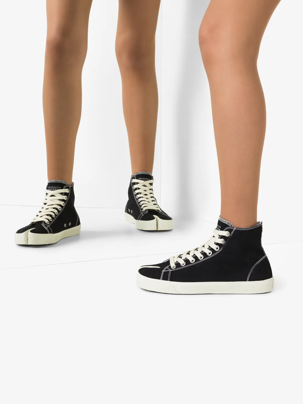 MAISON MARGIELA BLACK TABI HIGH TOP SNEAKERS,S58WS0111P187513308558